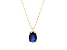 collar oro 18kt zafiro 7x5mm 1cts