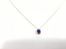 collar oro 18kt zafiro 7x5mm 1cts