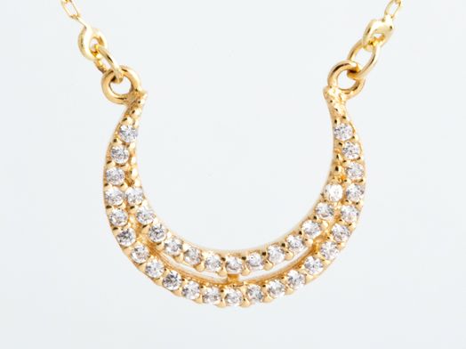 collar oro 18k con circonita 22cm 
