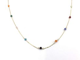 collar oro 18k con cuarzo 22cm 