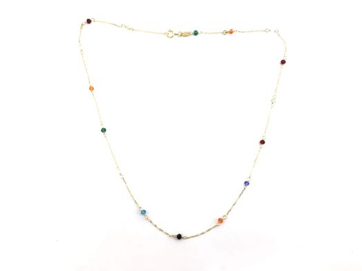collar oro 18k con cuarzo 22cm 