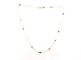 collar oro 18k con cuarzo 22cm 
