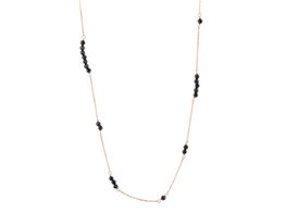 ref.16041 collar con piedra negra facetada en grupos alternos