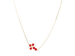 collar oro 18kt con colgante cruz bolas