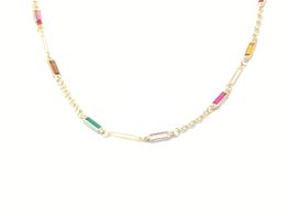 collar oro 18k con circonita 22cm 