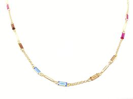 collar oro 18k con circonita 22cm 