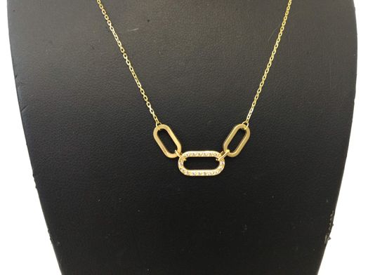 collar oro 18k con circonita 22cm