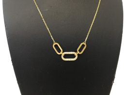 collar oro 18k con circonita 22cm