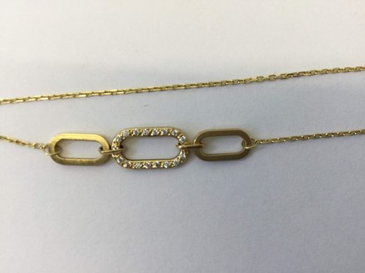 collar oro 18k con circonita 22cm