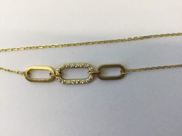 collar oro 18k con circonita 22cm