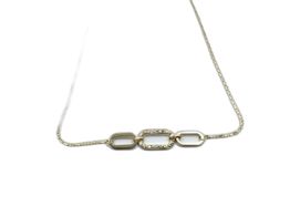 collar oro 18kt con circonita y eslabones