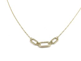 collar oro 18kt con circonita y eslabones