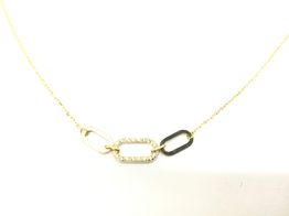 collar oro 18k con circonita 22cm 