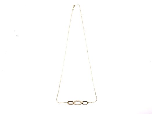 collar oro 18k con circonita 22cm 