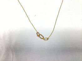 collar oro 18kt con circonita y eslabones