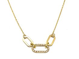collar oro 18kt con circonita y eslabones