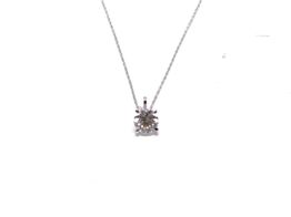 collar oro 18k con diamante de laboratorio 23cm 