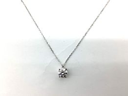 collar oro 18k con diamante de laboratorio 23cm 