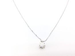 collar oro 18k con diamante de laboratorio 23cm 