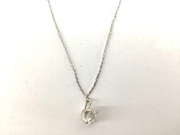 collar oro 18k con diamante de laboratorio 23cm 