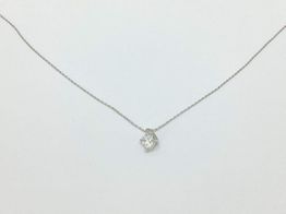 collar oro 18k con diamante de laboratorio 23cm 