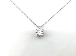collar oro 18k con diamante de laboratorio 23cm 