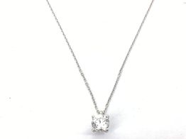 collar oro 18k con diamante de laboratorio 23cm 