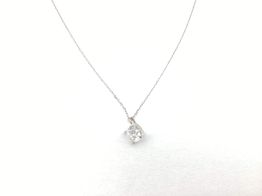 collar oro 18k con diamante de laboratorio 23cm 