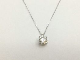 collar oro 18k con diamante de laboratorio 23cm 