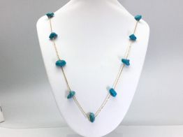 Collar Oro 18k Con Turquesa 50cm