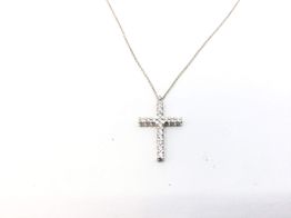 collar oro 18k con diamante 22cm 