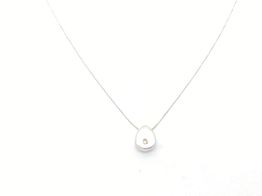 colar ouro 18k com pedra con diamante 22.5cm 