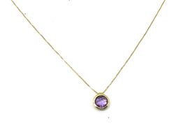 collar oro 18k con amatista 21cm 