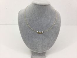 collar oro 18k con perla 25cm 