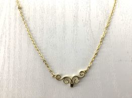 collar oro 18k con circonita 21.5cm 