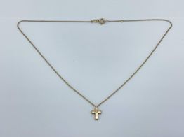 collar oro 18k con diamante 22cm 