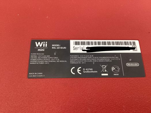 nintendo wii mini mod. rvl-201
