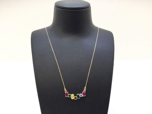 cadena oro 18k con circonita 22cm 