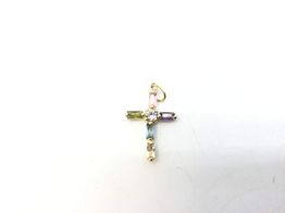 crucifijo oro 18k con circonita 