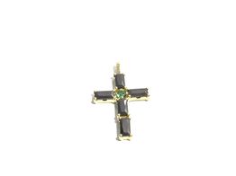 crucifijo oro 18k con circonita 