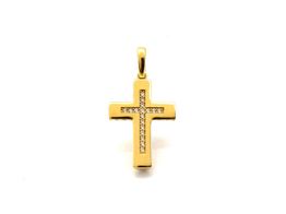 crucifijo oro 18k con circonita 