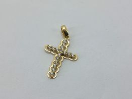 crucifijo oro 18k con circonita 