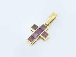 Crucifijo Oro 18k Con Rubi
