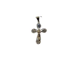 crucifijo oro 18k con circonita 