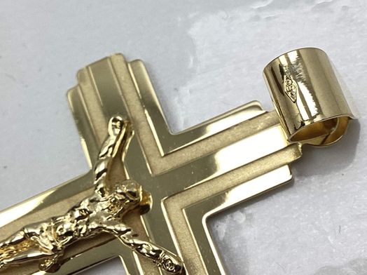 crucifixo ouro 18k con sem pedra 