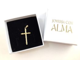 crucifixo ouro 18k con sem pedra 