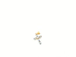 crucifixo ouro 18k com pedra con circonita 