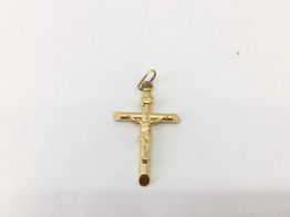 crucifixo ouro 19k con sem pedra 