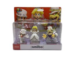 figura accion nintendo pack figuras amiibo - mario + peach + bowser (nupciales)