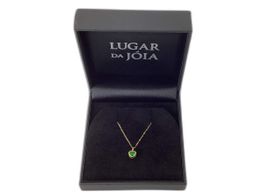 gargantilha ouro 19k com pedra con circonita 20cm 